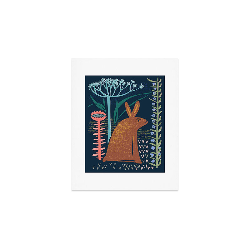 Block print bunny Art Print Gallery Image 1