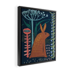 Block print bunny Framed Canvas Print Gallery Image 2