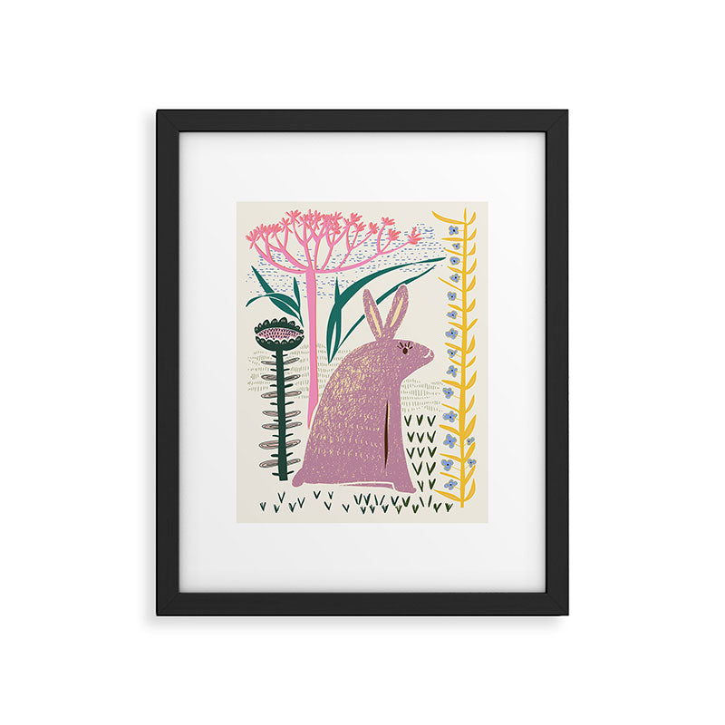 Block print bunny Framed Art Print Gallery Image 5