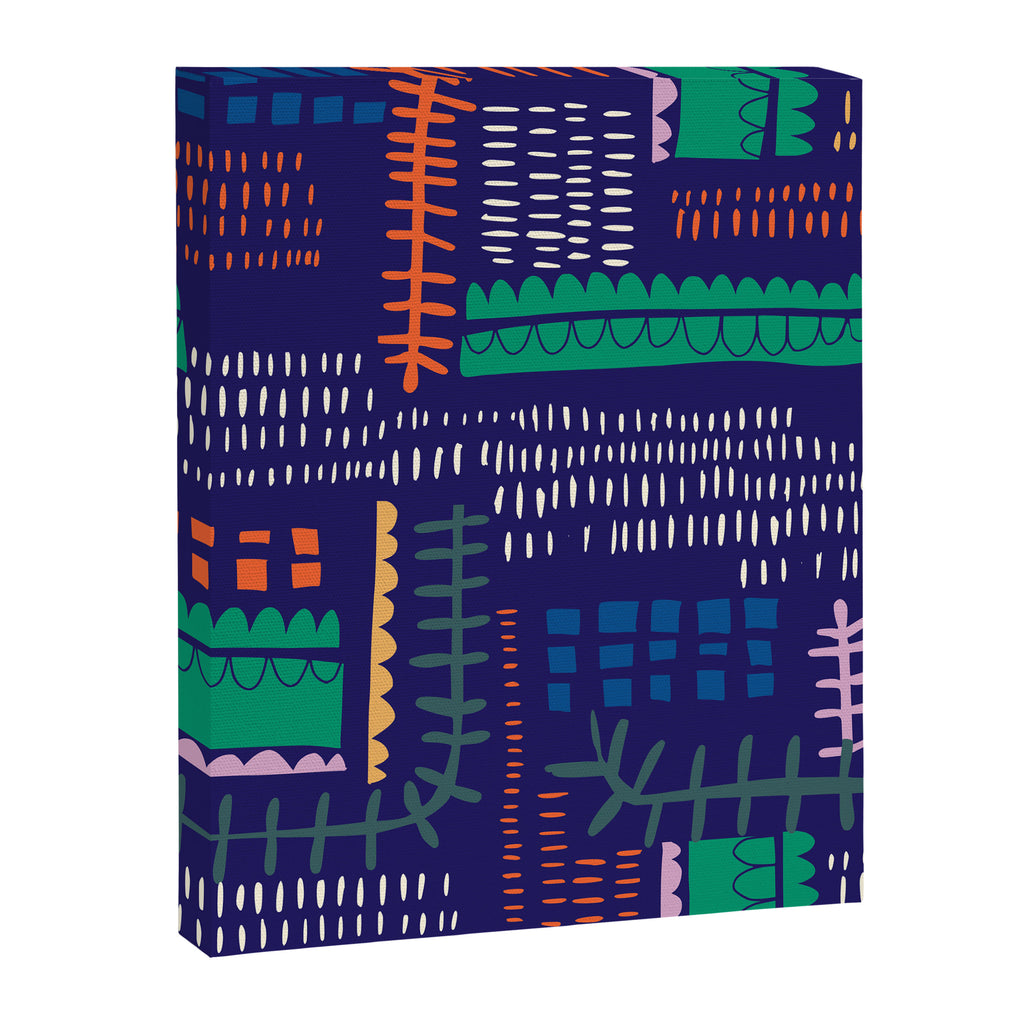 Block print geometrics blue Canvas Print Gallery Image 8