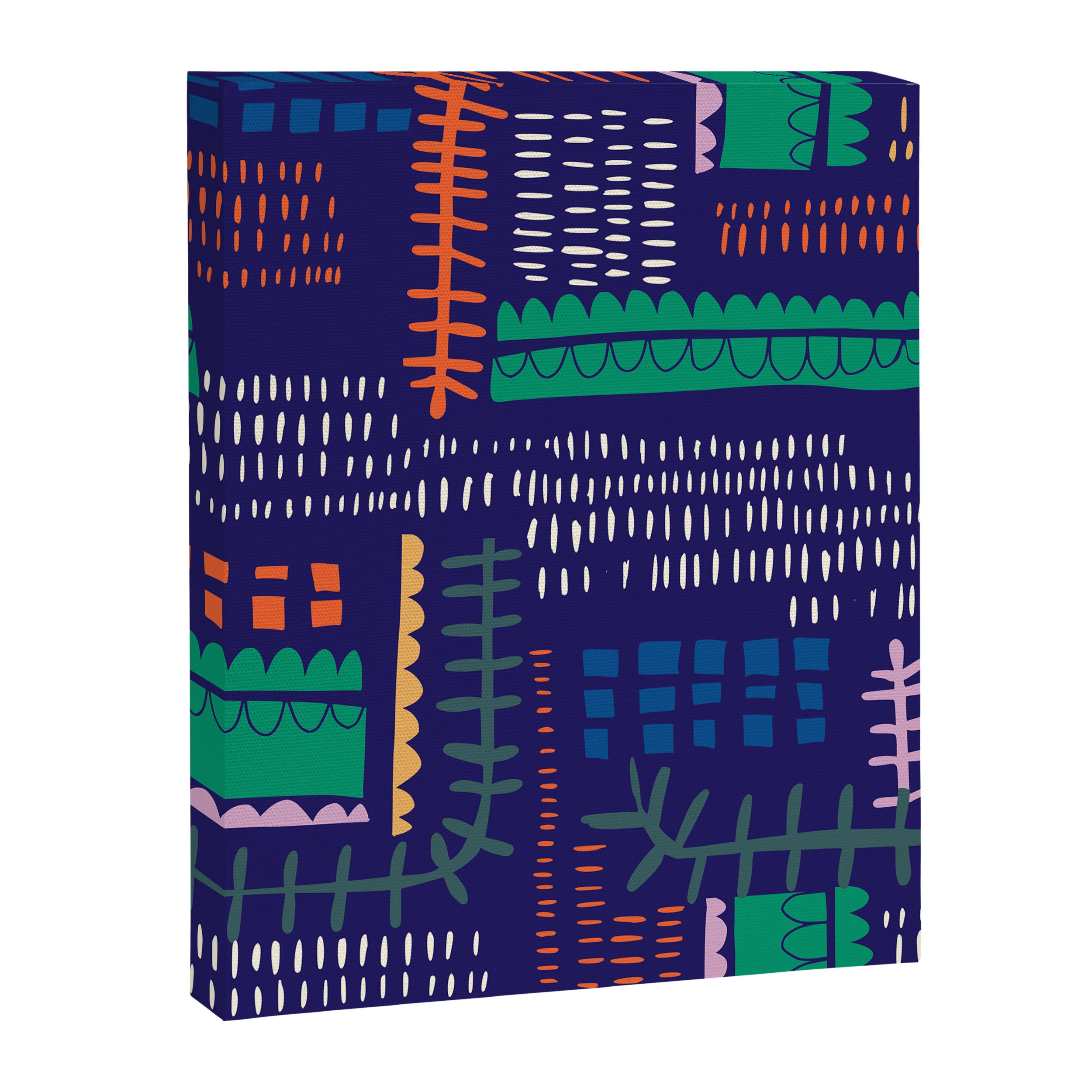 Block print geometrics blue Canvas Print Gallery Image 8
