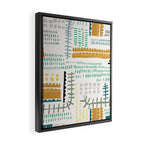 Block print geometrics Framed Canvas Print Gallery Image 2