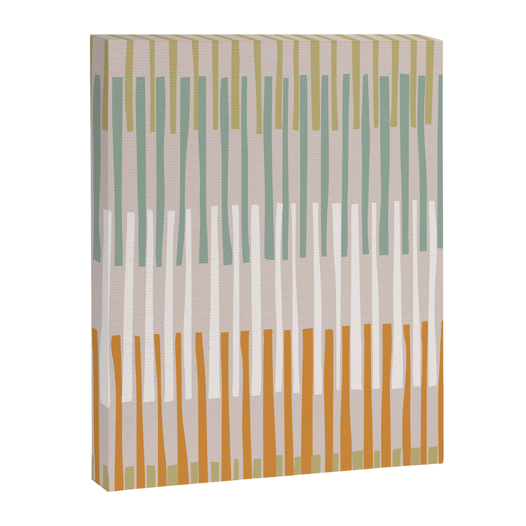 Block print geometrics stripes earthy Canvas Print Gallery Image 6