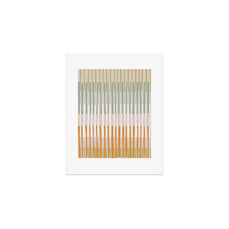 Block print geometrics stripes earthy Art Print Gallery Image 1