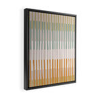 Block print geometrics stripes earthy Framed Canvas Print Gallery Image 2