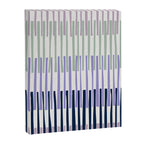 Block print geometrics stripes lilac blue Canvas Print Gallery Image 6