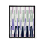 Block print geometrics stripes lilac blue Framed Canvas Print Gallery Image 6