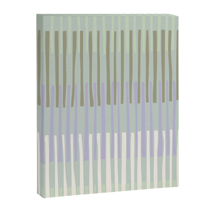 Block print geometrics stripes sage Canvas Print Gallery Image 1