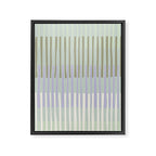 Block print geometrics stripes sage Framed Canvas Print Gallery Image 6