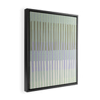 Block print geometrics stripes sage Framed Canvas Print Gallery Image 2