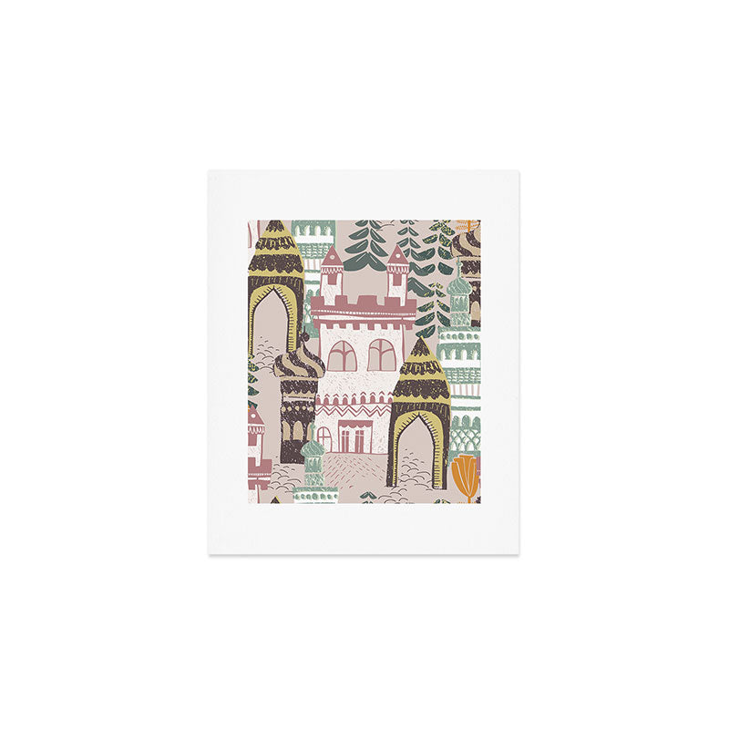 Block print Home pattern earthy colors Art Print Gallery Image 1