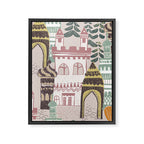 Block print Home pattern earthy colors Framed Canvas Print Gallery Image 8