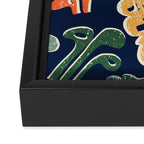 Block print leaves pattern Framed Canvas Print Gallery Image 3