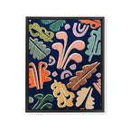 Block print leaves pattern Framed Canvas Print Gallery Image 8