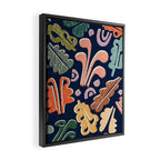 Block print leaves pattern Framed Canvas Print Gallery Image 2