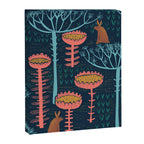 Block print scandinavian blue meadow Canvas Print Gallery Image 8