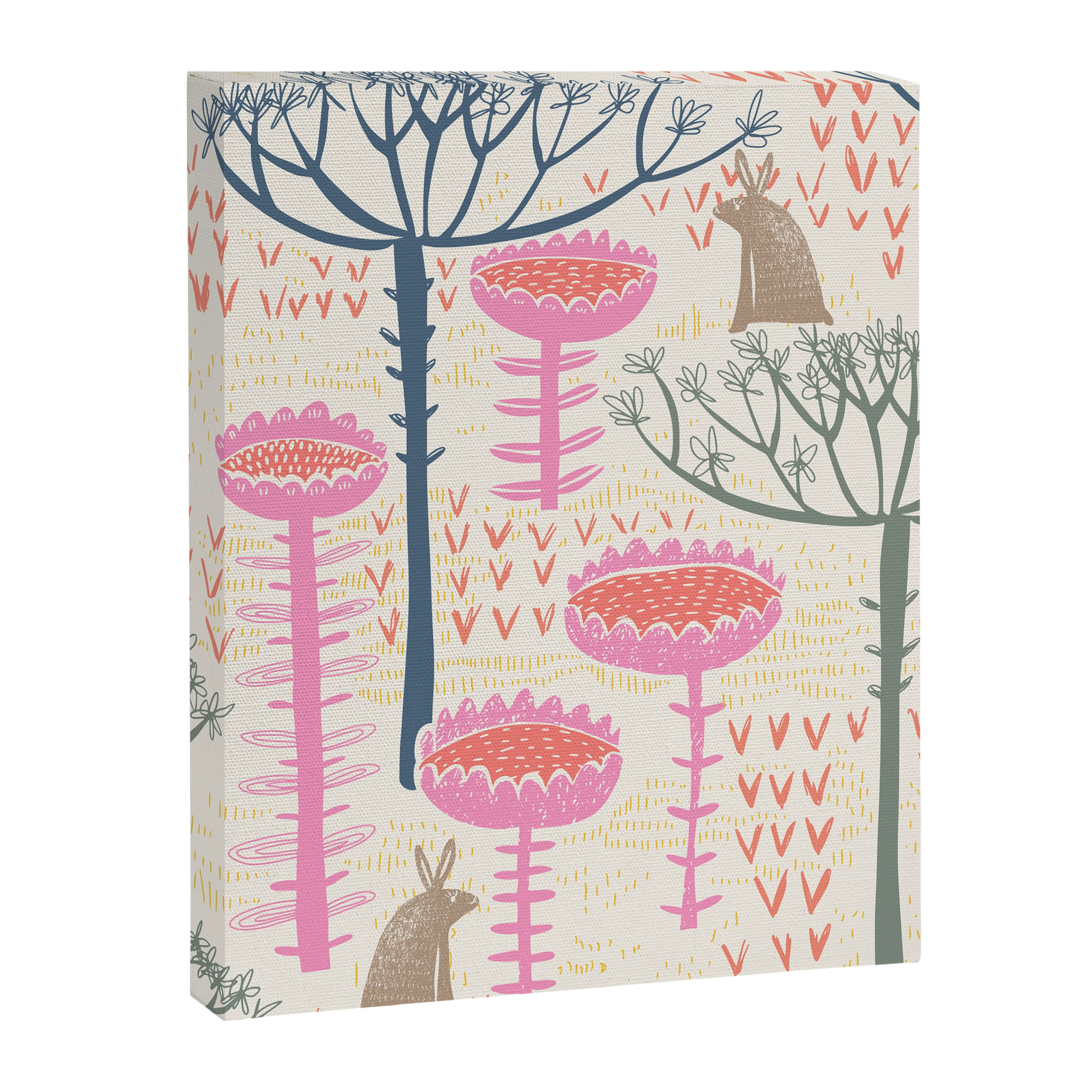 Block print scandinavian meadow Canvas Print Gallery Image 8