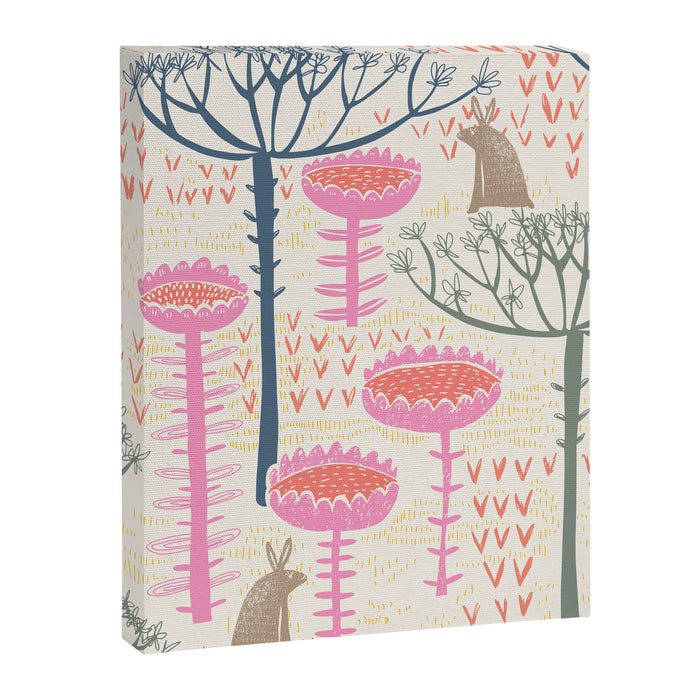 Block print scandinavian meadow Canvas Print Gallery Image 1