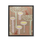 Block print scandinavian meadow brown Framed Canvas Print Gallery Image 8
