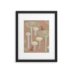 Block print scandinavian meadow brown Framed Art Print Gallery Image 6