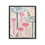 Block print scandinavian meadow Framed Canvas Print Gallery Image 8