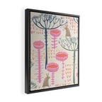 Block print scandinavian meadow Framed Canvas Print Gallery Image 2