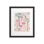 Block print scandinavian meadow Framed Art Print Gallery Image 6