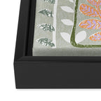 Block print spring meadow Framed Canvas Print Gallery Image 3