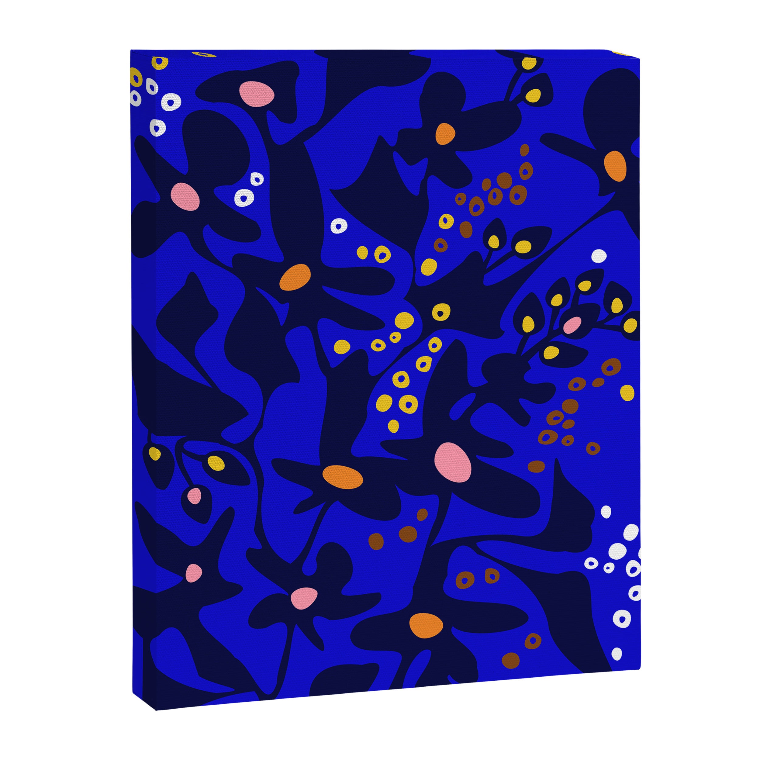 Blue home jungle: Organic shapes and flowers Canvas Print Gallery Image 6