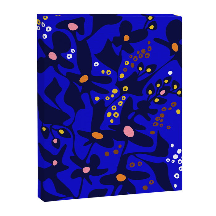 Blue home jungle: Organic shapes and flowers Canvas Print Gallery Image 1