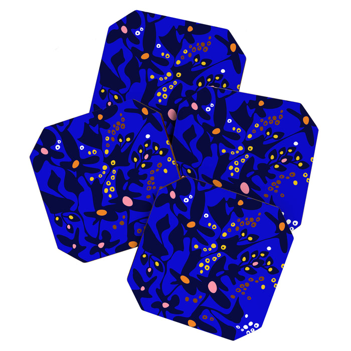 Blue home jungle: Organic shapes and flowers Coaster Gallery Image 1