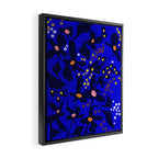 Blue home jungle: Organic shapes and flowers Framed Canvas Print Gallery Image 2