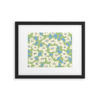 Bold flowers in my garden on chalky green Framed Art Print Gallery Image 5