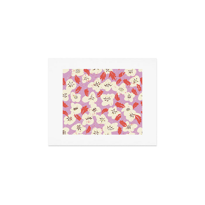 Bold flowers in my garden on chaly pink Art Print Gallery Image 1