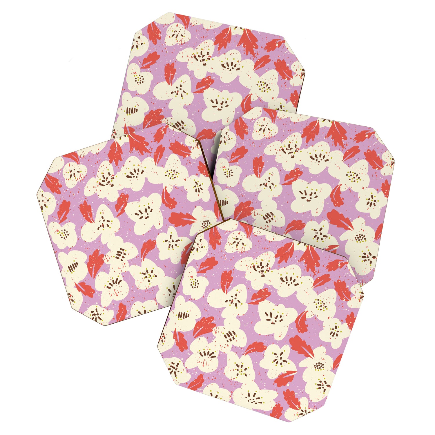 Bold flowers in my garden on chaly pink Coaster Gallery Image 1
