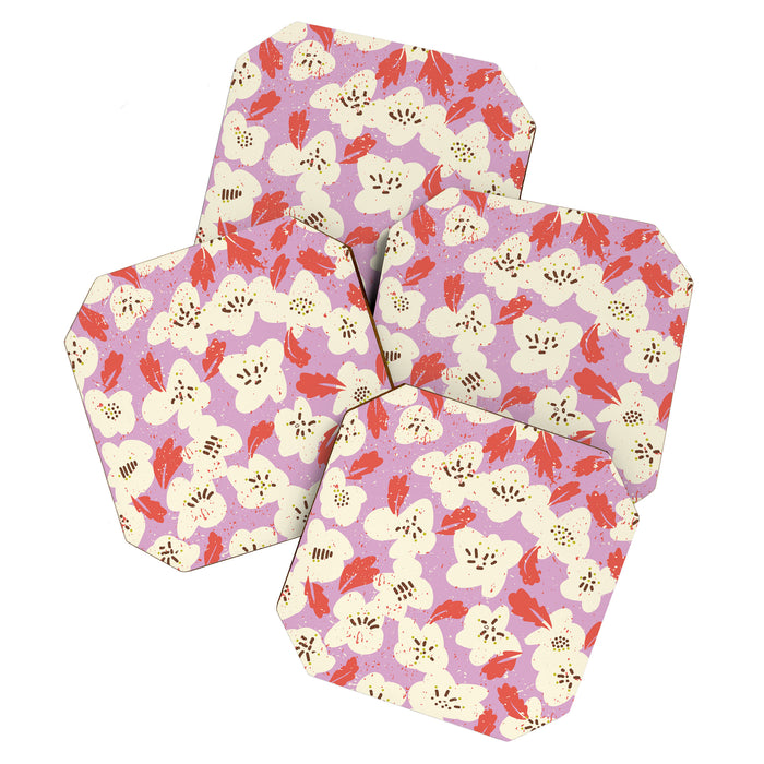 Bold flowers in my garden on chaly pink Coaster Gallery Image 1