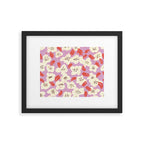 Bold flowers in my garden on chaly pink Framed Art Print Gallery Image 5
