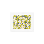 Bold flowers in my garden on yellow green Art Print Gallery Image 1
