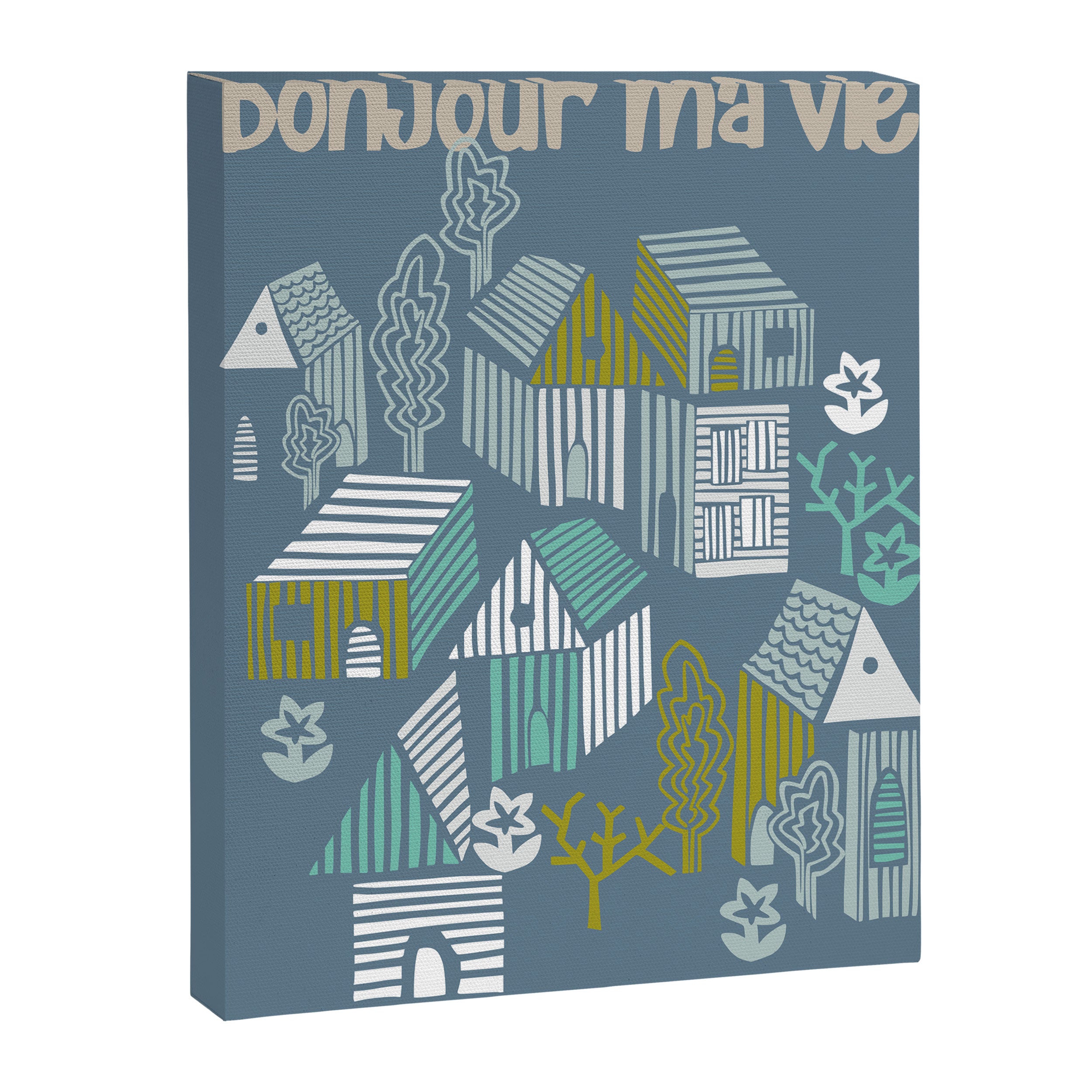 bonjour ma vie; City life collection blue teal Canvas Print Gallery Image 6