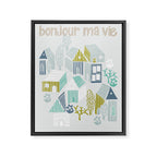 bonjour ma vie; City life collection, soft grey  Framed Canvas Print Gallery Image 6