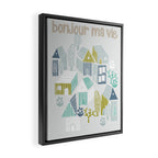 bonjour ma vie; City life collection, soft grey  Framed Canvas Print Gallery Image 2
