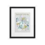 bonjour ma vie; City life collection, soft grey  Framed Art Print Gallery Image 5