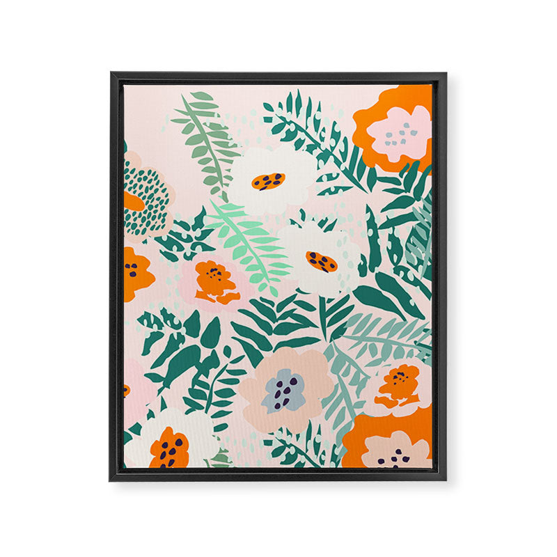 Botanical dopamine flowers Framed Canvas Print Gallery Image 6