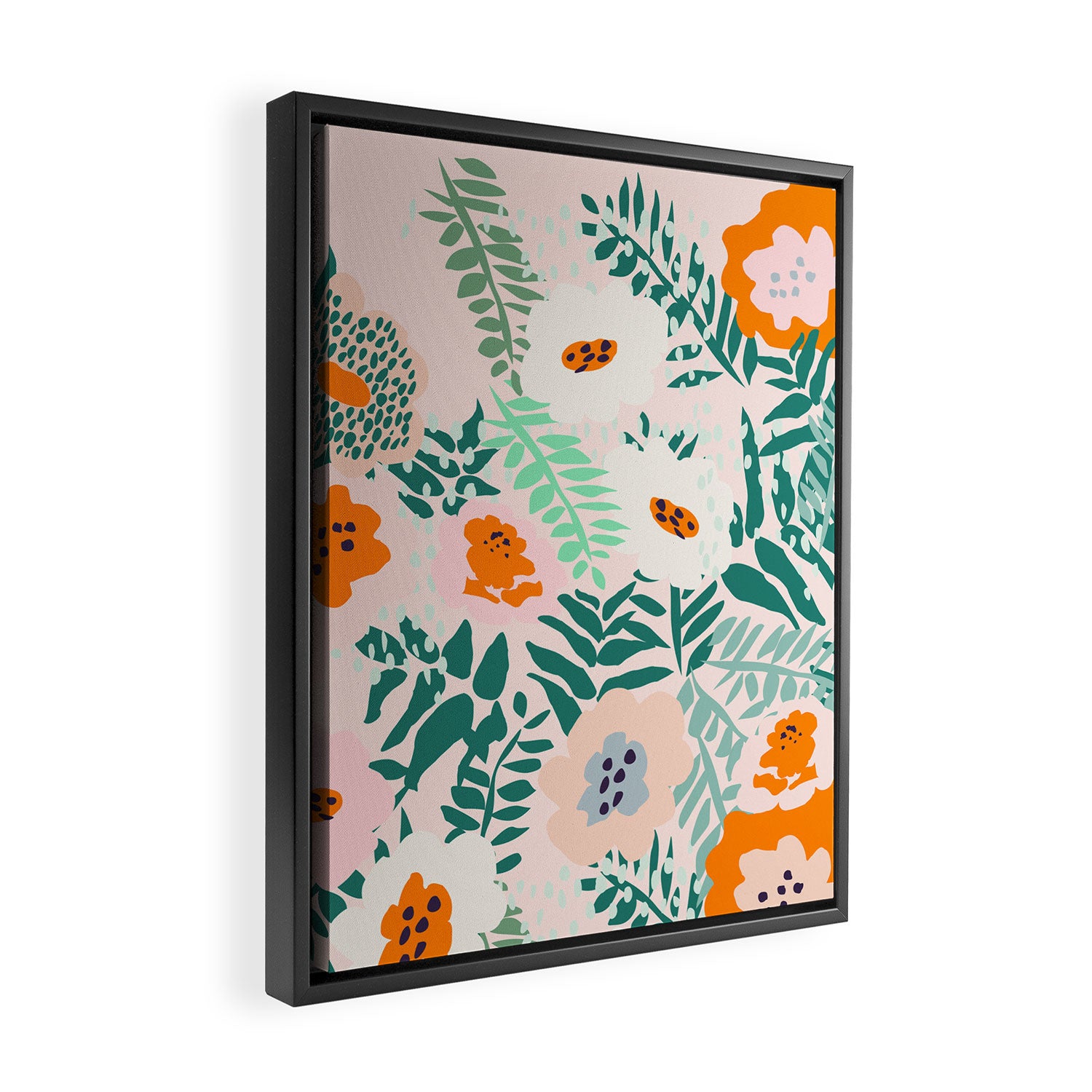 Botanical dopamine flowers Framed Canvas Print Gallery Image 2