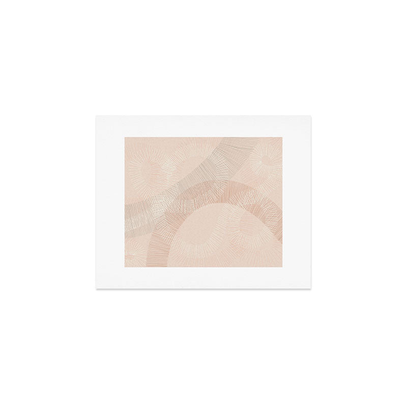 calming essentials Curved Lines chalky peach Art Print Gallery Image 1