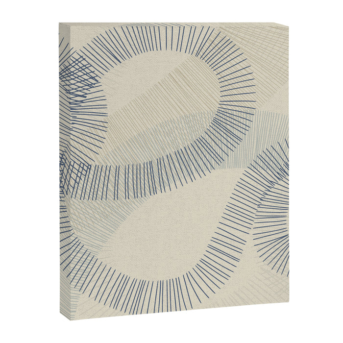 calming essentials Curved Lines denim blue Canvas Print Gallery Image 1