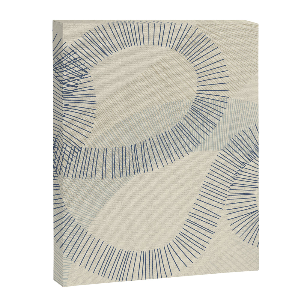 calming essentials Curved Lines denim blue Canvas Print Gallery Image 6