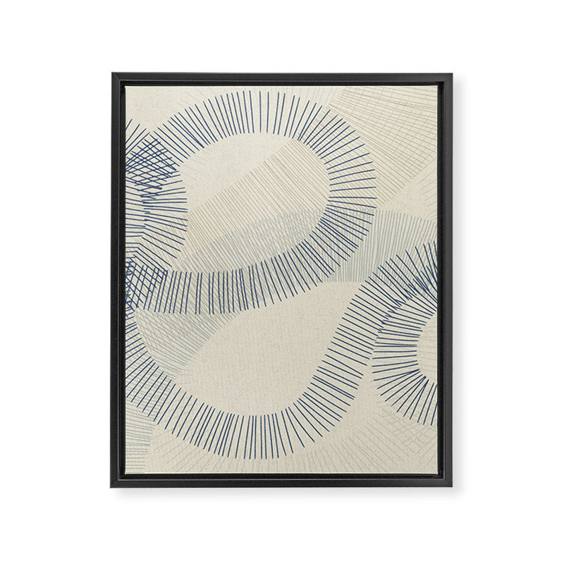 calming essentials Curved Lines denim blue Framed Canvas Print Gallery Image 6