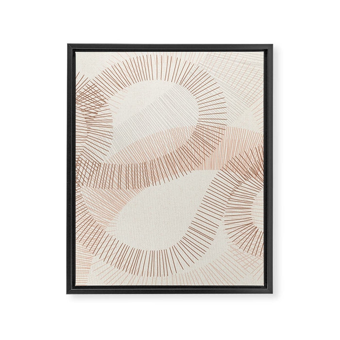 calming essentials Curved Lines  sand Framed Canvas Print Gallery Image 1