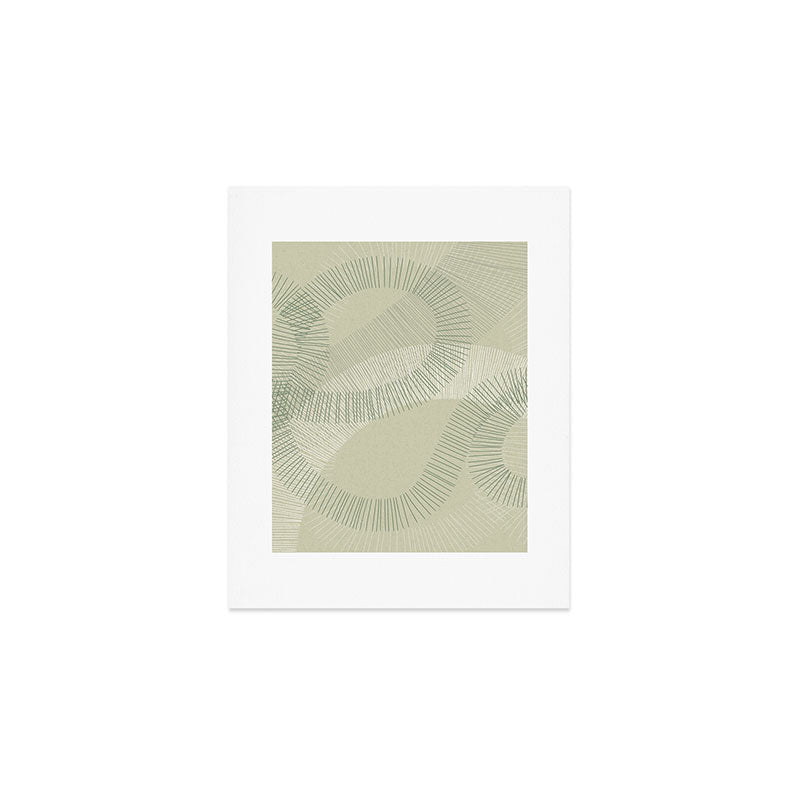 calming essentials Curved Lines soft sage Art Print Gallery Image 1